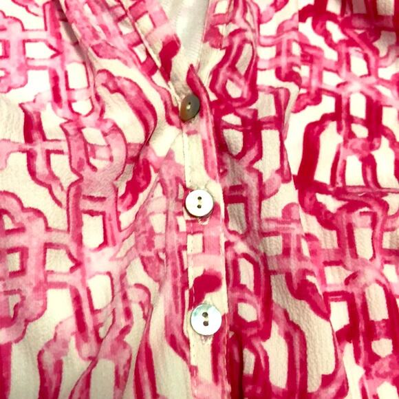 Mud Pie Pink and White Intricate Pattern Sleeveless Dress Size Small - Picture 7 of 10